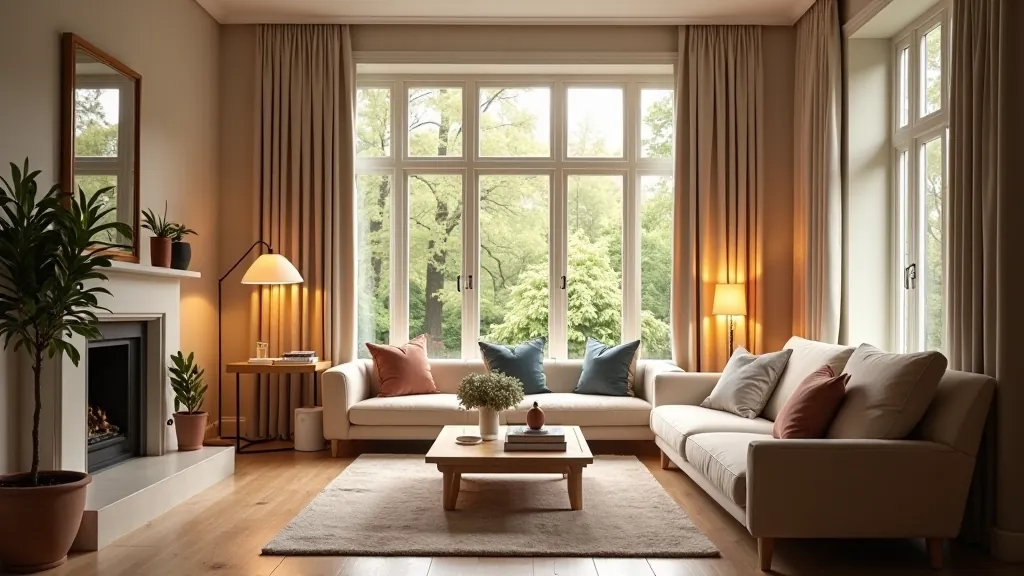 Bright room with natural daylight streaming through windows